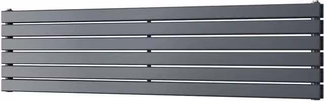 Typhoon Axis Anthracite Double Panel Steel Horizontal Radiator W: 160 cm, H: 40.8 cm, D: 40.8 cm