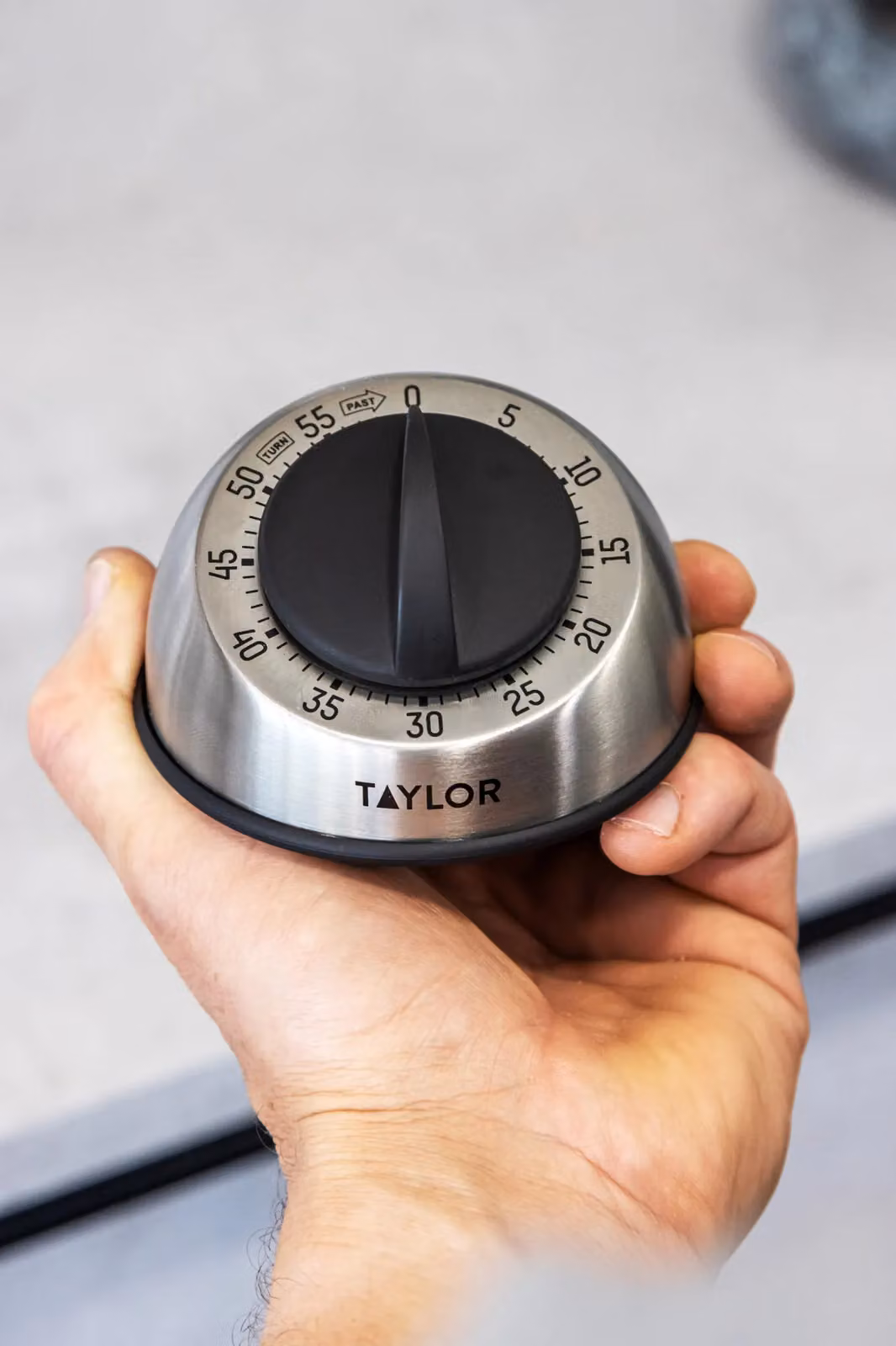 Taylor Pro Stainless Steel Wind Up Kitchen Timer, Grey, Diameter: 9.5 cm – 3