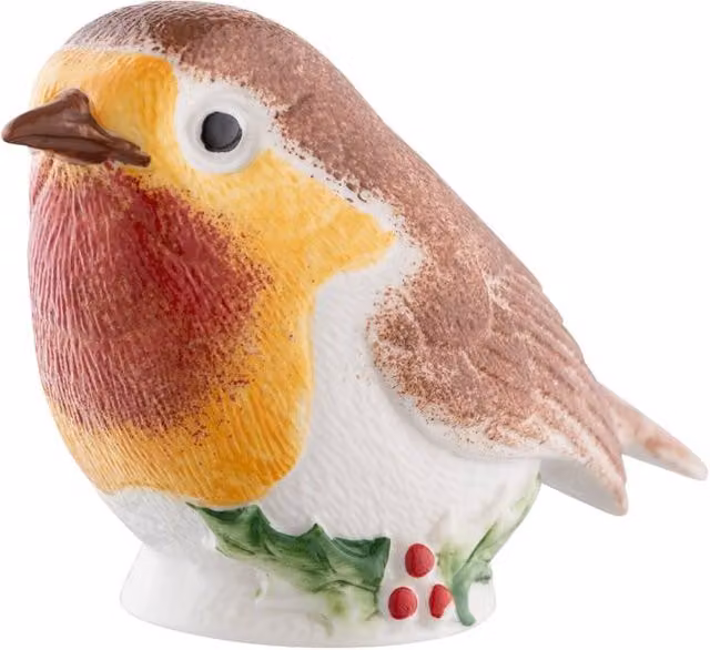 Belleek Classic Robin with Holly Ceramic Figurine in Multicolour – 1