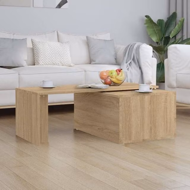 Berkfield Home Sonoma Oak Coffee Table in Beige, W: 150 cm, D: 50 cm, H: 35 cm