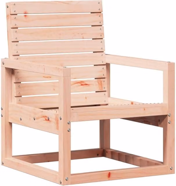 Berkfield Home Garden Chair in Beige with Solid Douglas Wood Frame, W/D/H: 57.5 x 63 x 76 cm