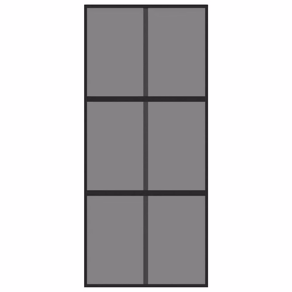 Berkfield Home Modern Black Sliding Door with Transparent Tempered Glass and Aluminium, W: 90 cm, H: 205 cm – 3