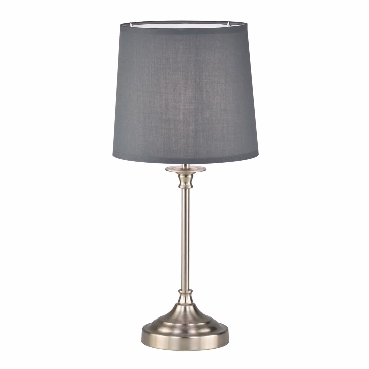 First Choice Lighting Chester Set of 2 Table Lamps in Silver and Grey – 2