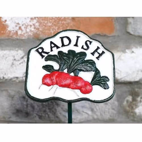 Dutch Imports Metal Radish Vegetable Garden Stake Sign, White – 3