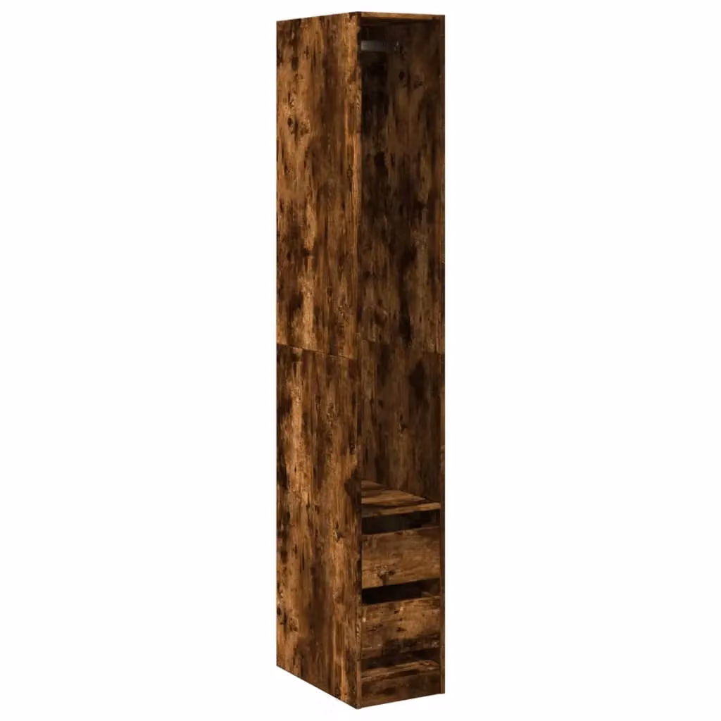 Berkfield Home Smoked Oak Wardrobe in Brown, W/D/H: 30 x 50 x 200 cm – 2