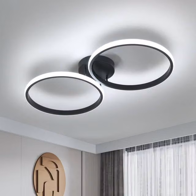 COMELY Round LED Ceiling Light, 42 W, Black, Diameter: 40 cm – 1