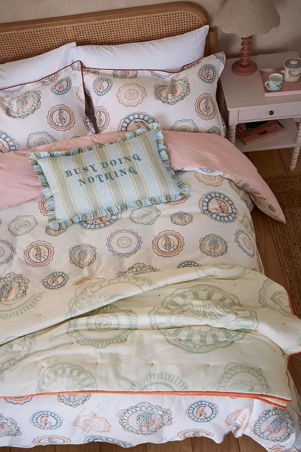 Yvonne Ellen Vintage Plates Cotton Duvet Cover and Pillowcase Set, Multicolour, W: 180 cm, H: 200 cm – 3