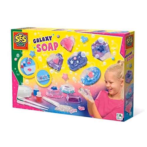 SES Creative 14765 Making Galaxy Soaps Kit in Red, Blue and Multicolour