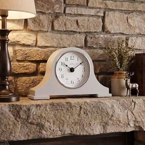 Acctim Harston Napoleon Quartz Battery Mantle Clock in Earl Grey with Arabic Numbers – 2