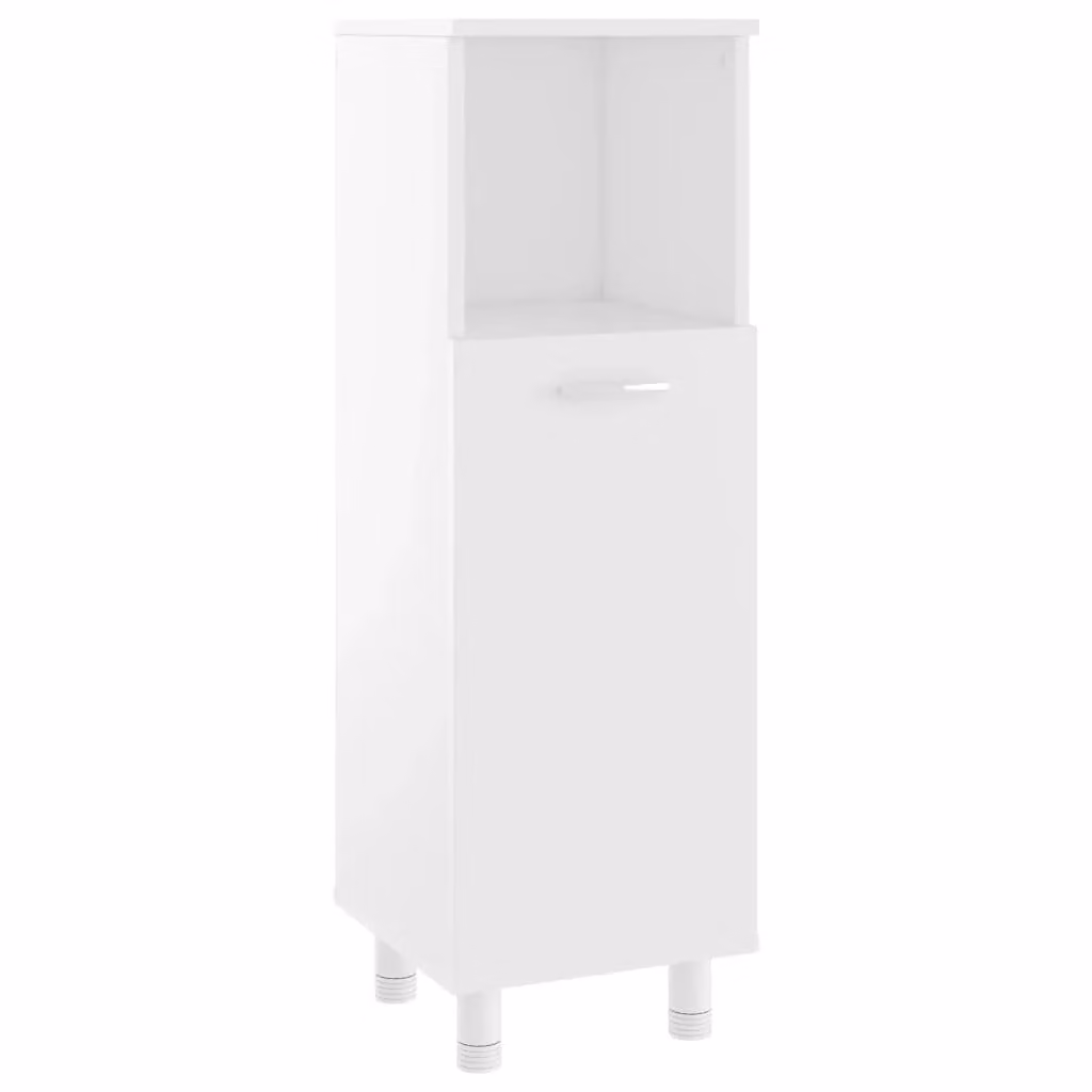 Berkfield Home White Modern Bathroom Cabinet with Doors and Open Shelf, W/D/H: 30 x 30 x 95 cm