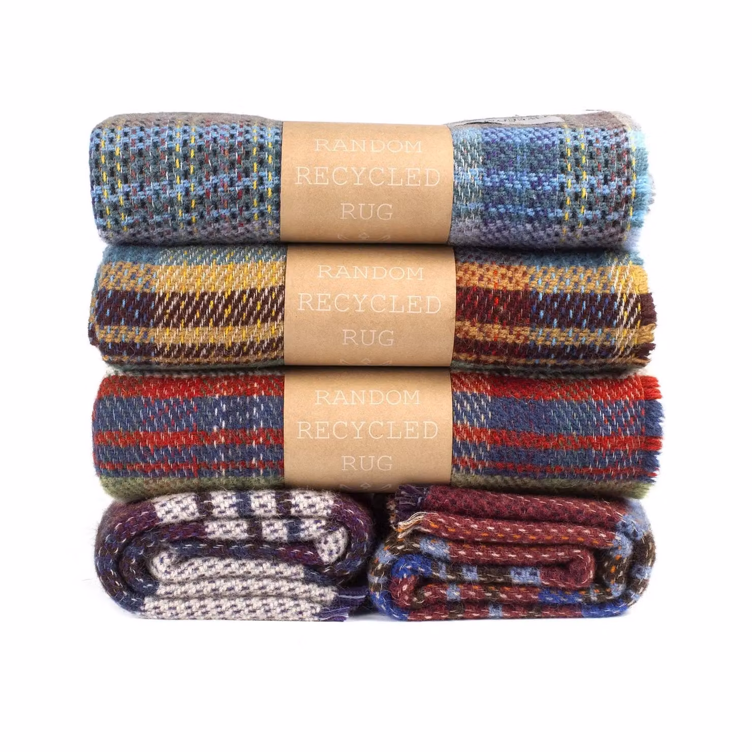 HomeSpace Direct Multicolour Checked Woven Wool Throw, W: 150 cm, D: 183 cm – 2