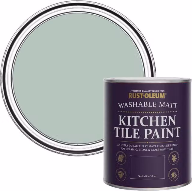 Rust-Oleum Leaplish Kitchen Tile Paint in Matt Green, 0.75 l