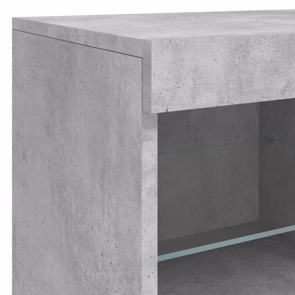 Berkfield Home Sideboard with Integrated LED Lights in Concrete Grey, W/D/H: 81 x 37 x 67 cm – 6