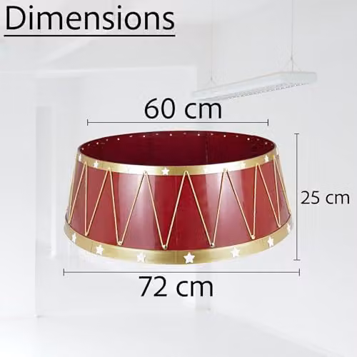 Shatchi Foldable Christmas Tree Skirt Base Cover in Red or Gold, Diameter: 72.1 cm – 3