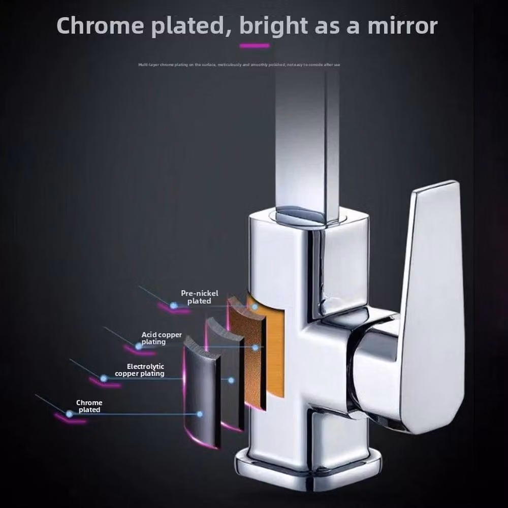 FLAVORA Silver Chrome Kitchen Sink Mixer Tap with Swivel Spout and Two Handles – 2