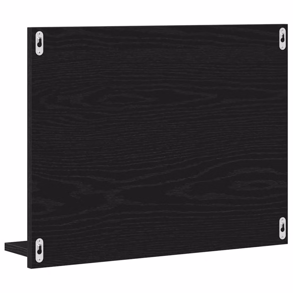 Berkfield Home Beautiful Black Oak Rectangular Wall Mirror, W: 60 cm, H: 45 cm, D: 10.5 cm – 5