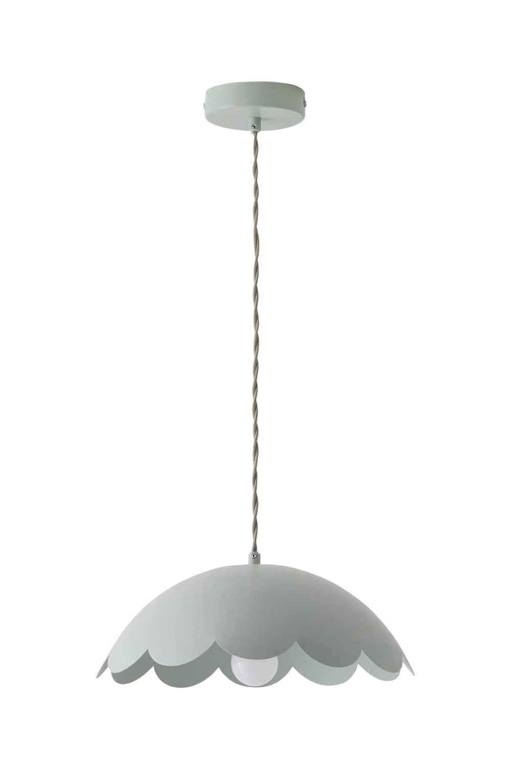 ValueLights Millie Metal Scallop Pendant Ceiling Light in Green – 2