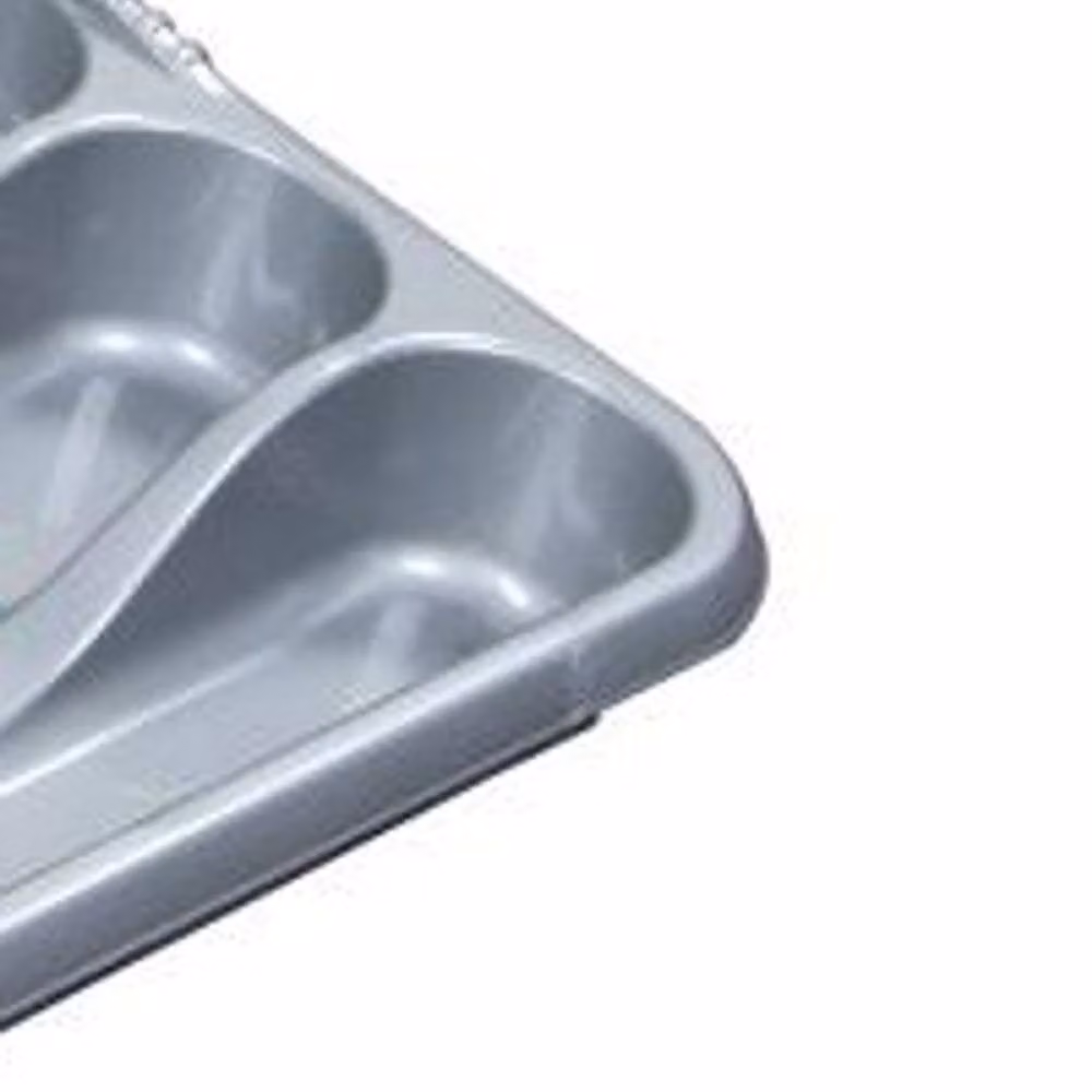 Casa Large Silver Plastic Cutlery Tray with Compartments – 2