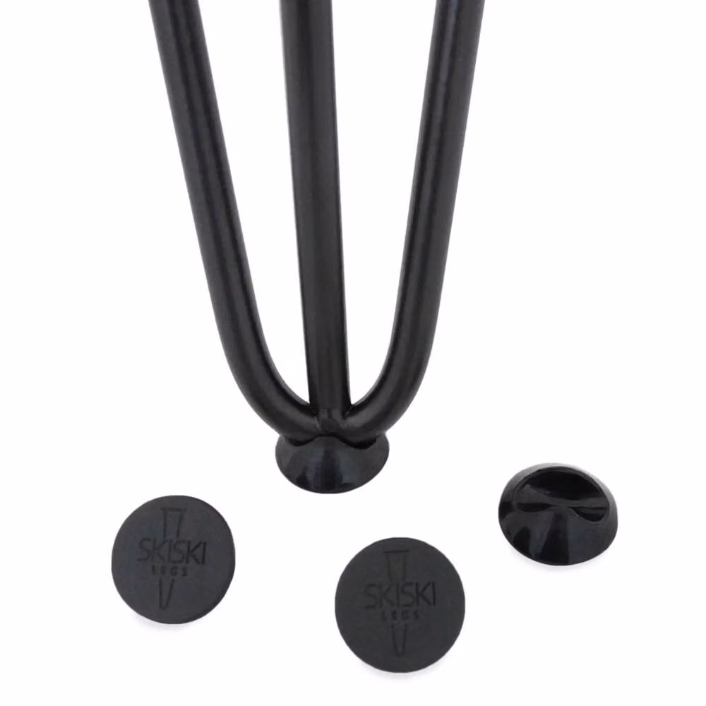SkiSki Pack of 4 Black Heavy Duty Steel Hairpin Table Legs, 2 Prong, 10mm Thick, Height: 71.1 cm – 5