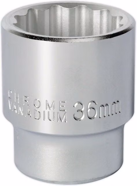 Loops 36mm Forged Steel 3/4 inch Square Drive Socket in Silver Chrome Vanadium