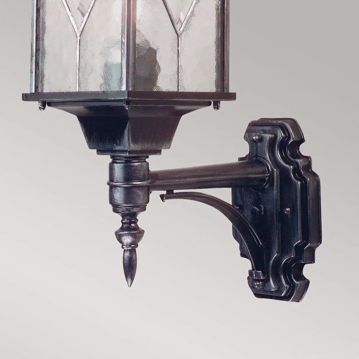 Netlighting Wexford Black and Silver Outdoor Wall Lantern Light with IP43 Rating and E27 Socket – 2