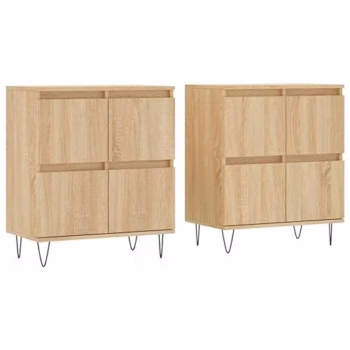 vidaXL Set of 2 Sonoma Oak Sideboards in Brown Engineered Wood – 1