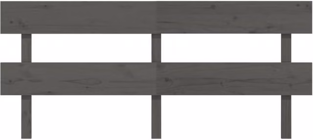 Berkfield Home Beautiful Grey Solid Pine Wood Bed Headboard W: 204 cm, D: 3 cm, H: 81 cm