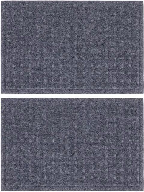 Nicola Spring Heavy Duty Dirt Trapper Door Mat, Pack of 2, Grey, W: 60 cm, D: 40 cm