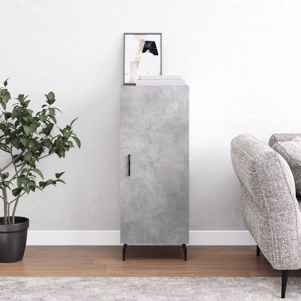 Berkfield Home Modern Sideboard in Concrete Grey, W/D/H: 34.5 x 34.5 x 90 cm – 2