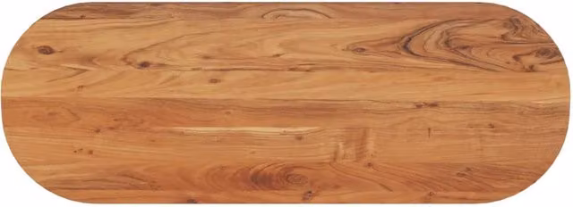 Berkfield Home Oval Solid Wood Acacia Table Top, Brown, W: 110 cm, D: 40 cm, H: 3.8 cm