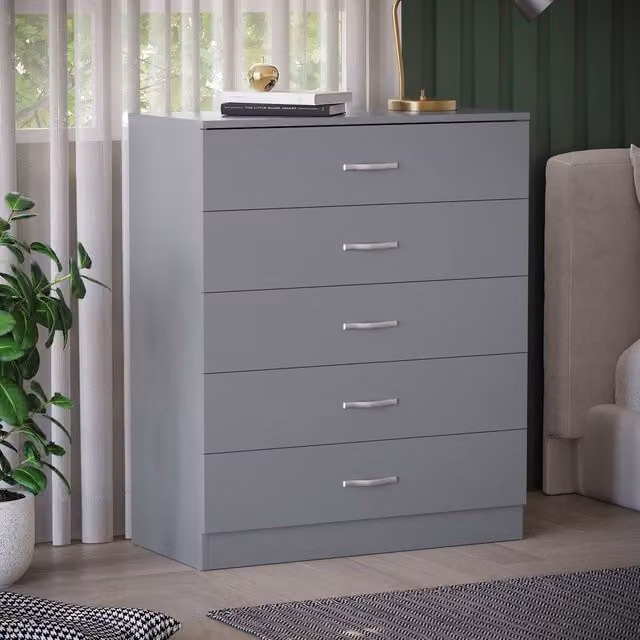 HD Designs Riano 5 Drawer Chest of Drawers in Grey – 1