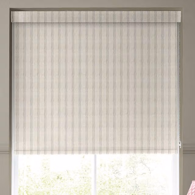 Emily Bond George Striped Semi-Transparent Made to Measure Roller Blind in Beige