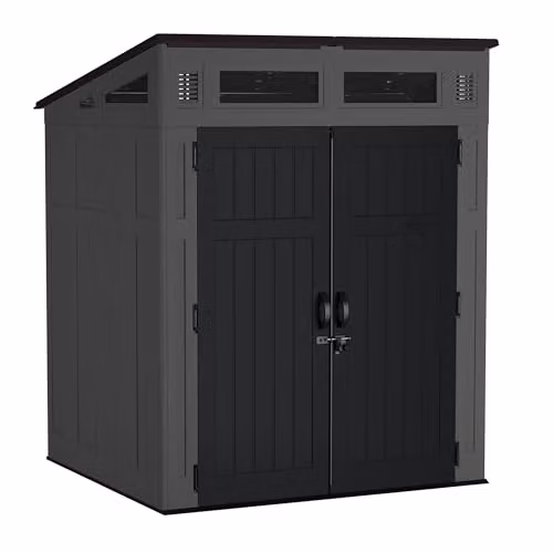 Rowlinson Suncast Modernist Pent Shed in Grey and Black with Window and Side Vent – 2