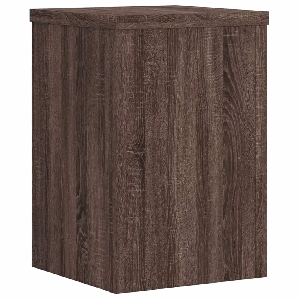 Berkfield Home Set of 2 Modern Square Plant Stands in Brown Oak, W/D/H: 25 x 25 x 35 cm – 4