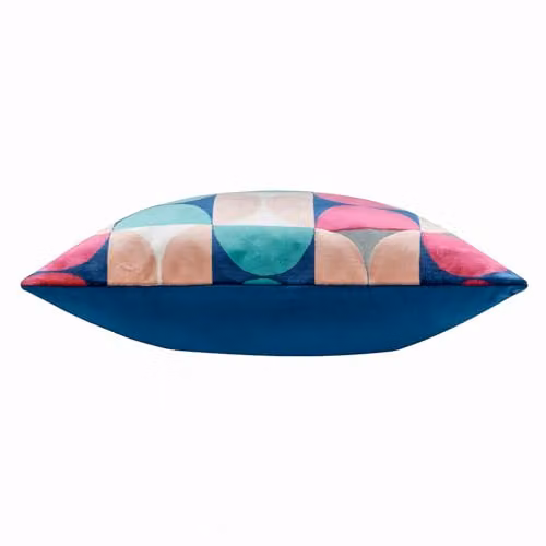 Paoletti Bardot Cut Velvet Square Cushion, Multicolour Pink and Blue, W/D/H: 50 x 50 x 50 cm – 2