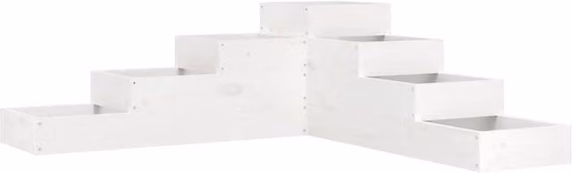 Berkfield Home 4-Tier Rustic White Pine Wood Garden Planter W/D/H: 106 x 104.5 x 36 cm – 1