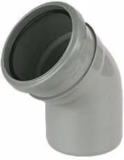FloPlast Xtraflo 110mm Single Socket Downpipe Bend, 135 Degree, Grey