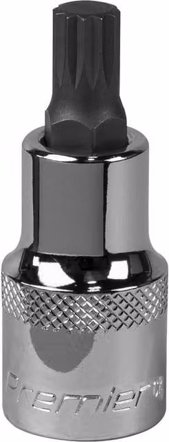 Loops M9 Forged Spline Socket Bit 1/2 inch Square Drive Chrome Vanadium Wrench Socket in Silver and Multicolour