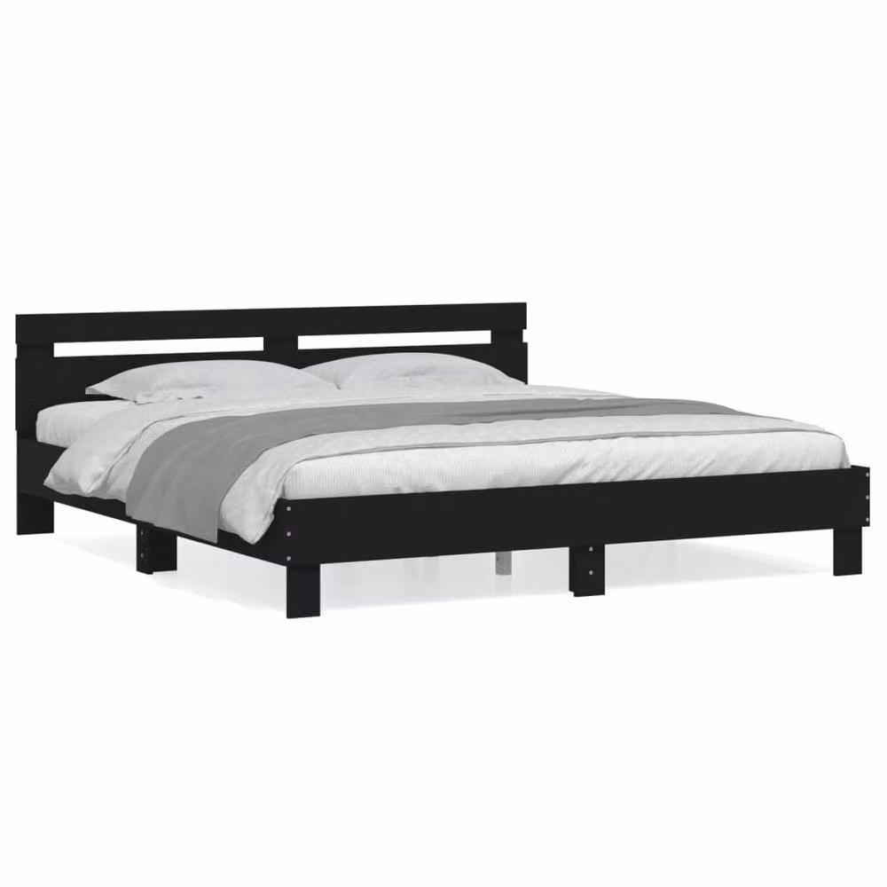 Berkfield Home Durable Super King Bed Frame in Black, W/D/H: 180 x 200 x 185 cm – 3