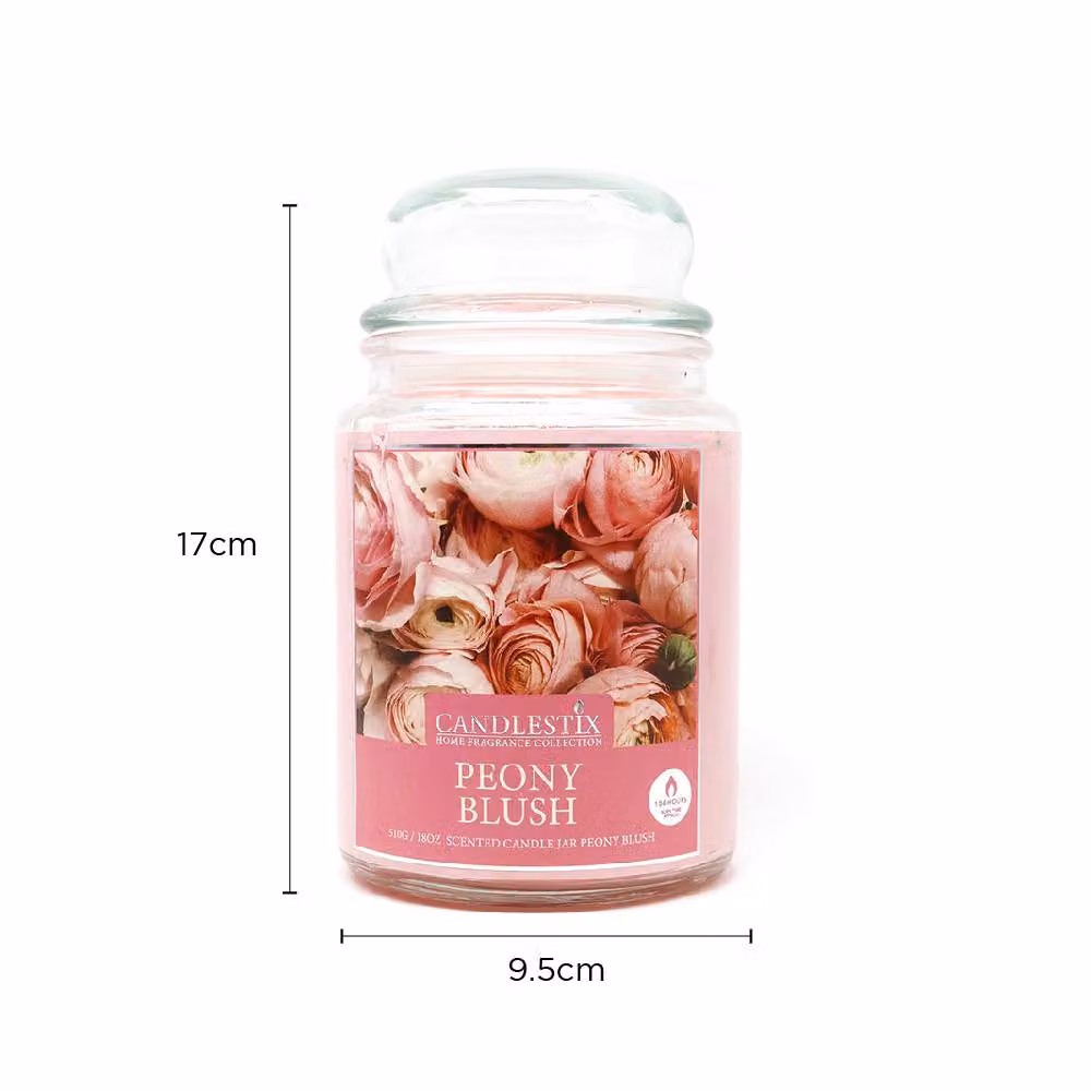 Voltico Peony Blush Scented Jar Candle, Pink Floral Home Fragrance, 18oz – 2