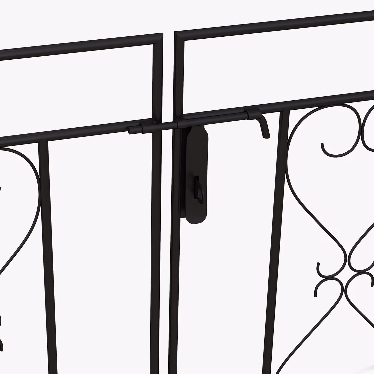 Outsunny Metal Outdoor Garden Arch with Double Gates in Black, W: 36 cm, D: 114 cm, H: 232 cm – 4