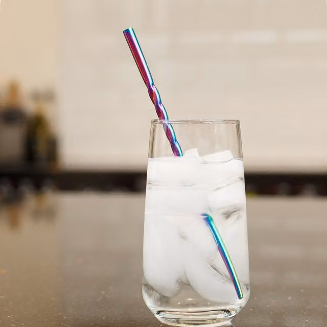 Echo Three Metal Unicorn Horn Straws in Purple, Blue and Multicolour