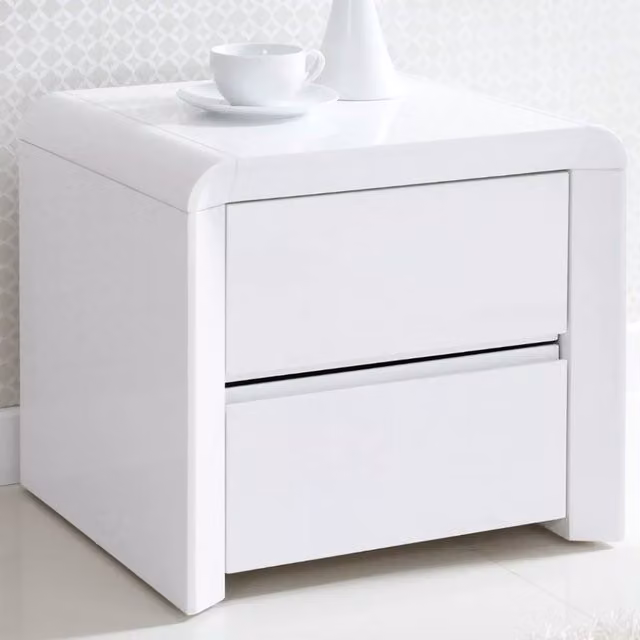 Home Treats High Gloss White Wooden Chest of Drawers W/D/H: 38 x 45 x 45 cm