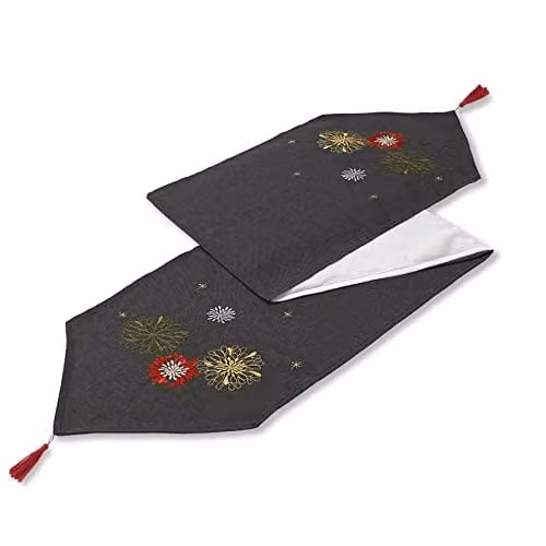 Alan Symonds Christmas Party Table Runner in Anthracite Grey, W/D/H: 183 x 36 x 36 cm – 1