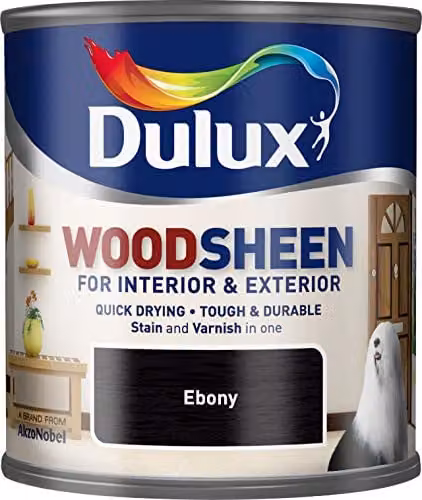 Dulux Woodsheen Interior and Exterior Wood Paint in Black, 250ml