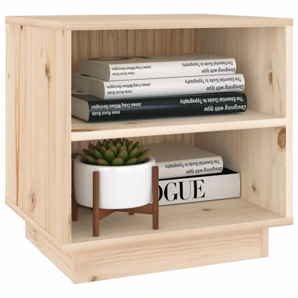 Berkfield Home Set of 2 Solid Wood Pine Bedside Cabinets in Brown, W/D/H: 40 x 34 x 40 cm – 2