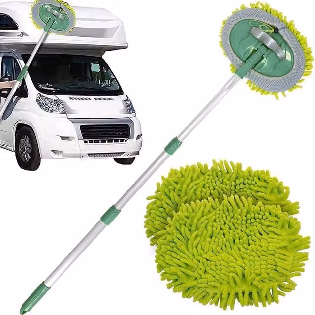Havendro Caravan Car Wash Mop Kit with Green Scratch Free Microfibre and Telescopic Handle