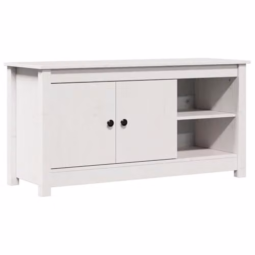 vidaXL Solid Wood Pine TV Cabinet in White