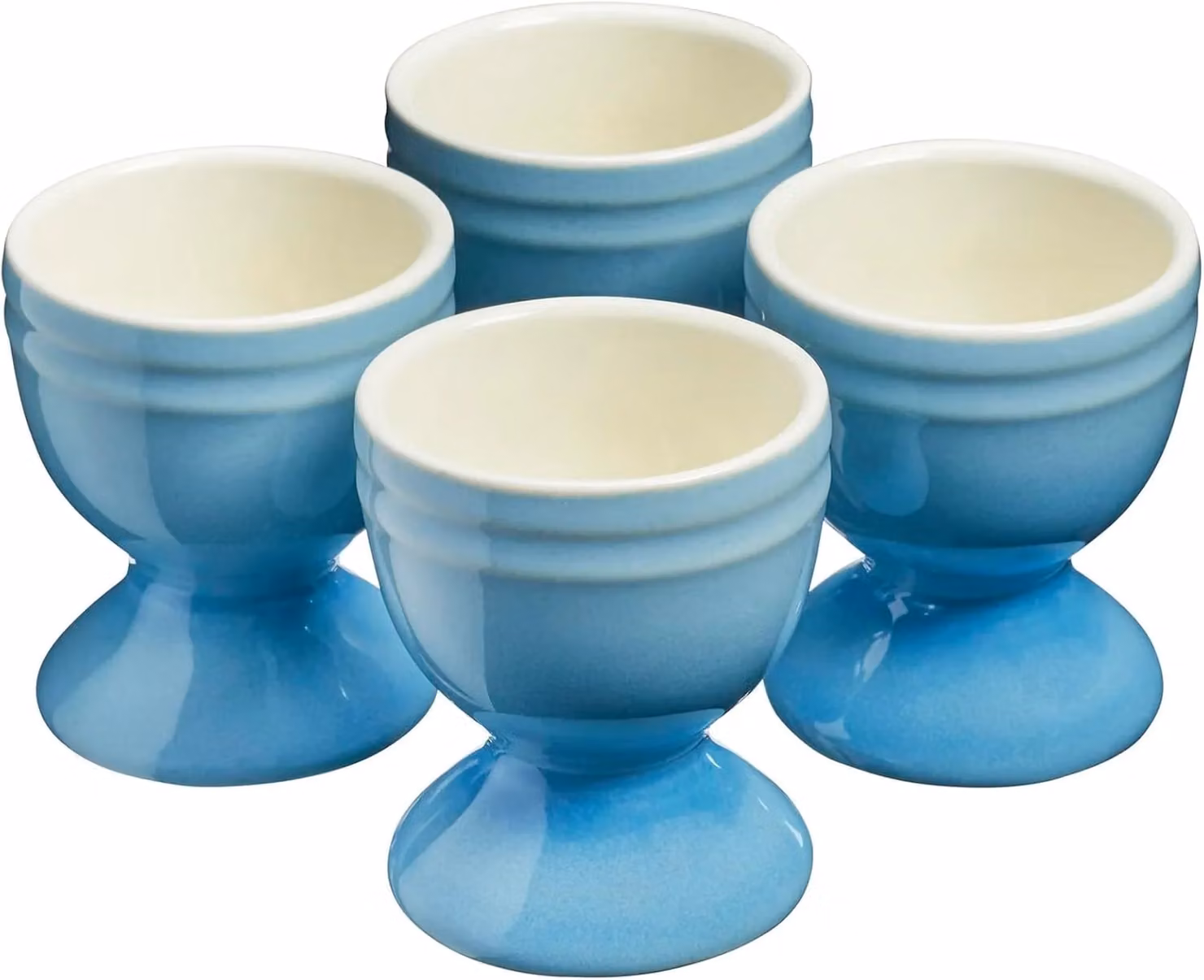 Cooks Professional Set of 4 Blue Stoneware Egg Cups, Microwave and Dishwasher Safe – 2