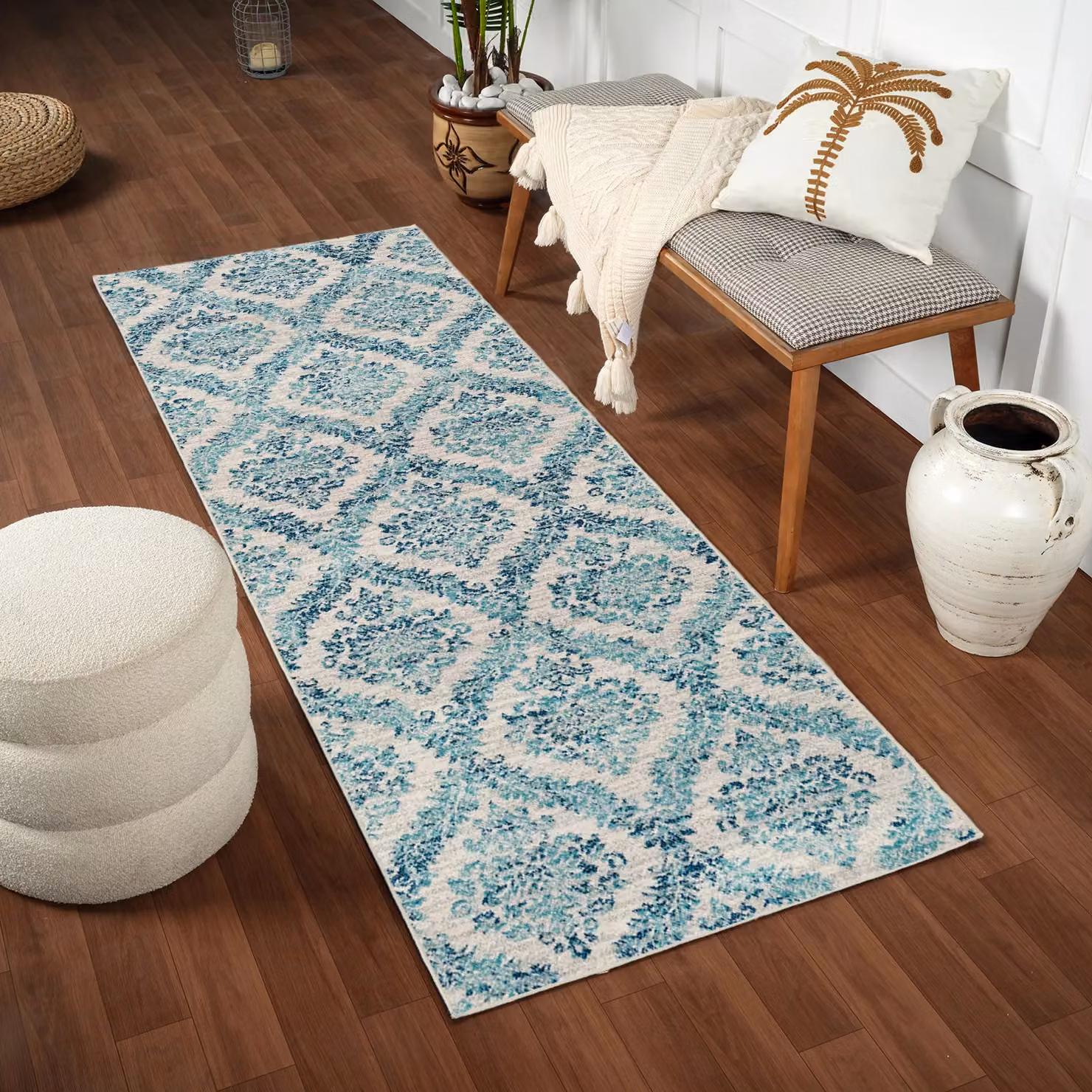 Livabliss Harput Vintage Boho Living Room Rug in Blue, Grey and Petrol, W: 120 cm, L: 170 cm – 4